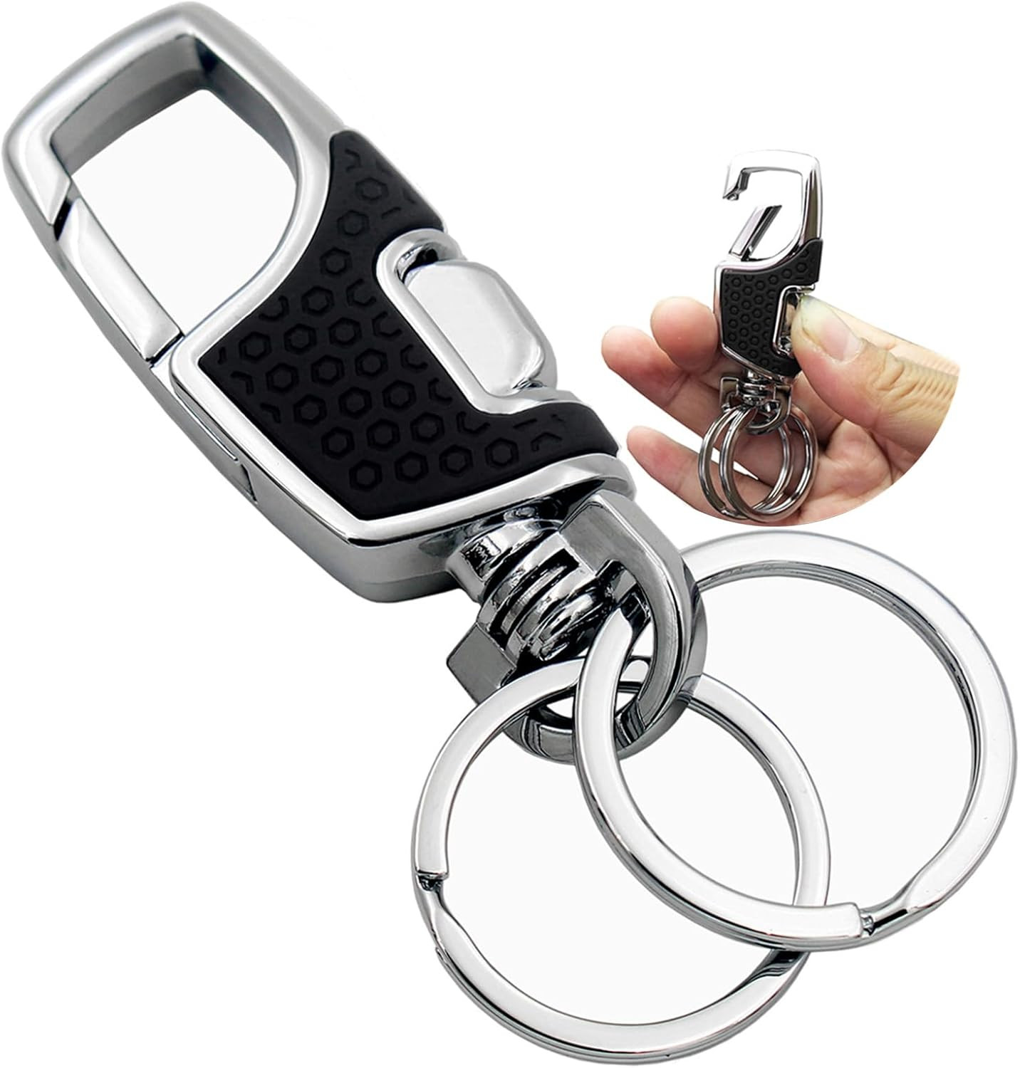 Key Chain with (2 Extra Key Rings and Gift Box) Heavy Duty C