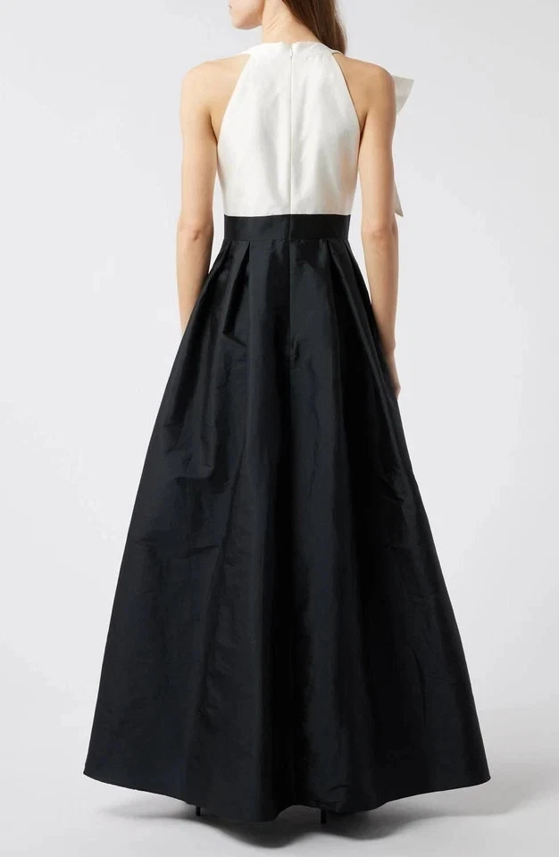Eliza J Black Ivory Bow Crystal Mikado Ballgown Size 8 $258 - Image 3 of 4