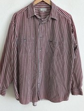 VTG Guess Georges Marciano Shirt Mens Medium Red White Striped USA Made 80s