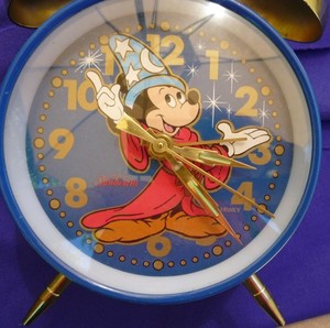 DISNEY SUNBEAM MICKEY SORCERER'S APPRENTICE FANTASIA TWIN-BELL ALARM CLOCK WRKS!