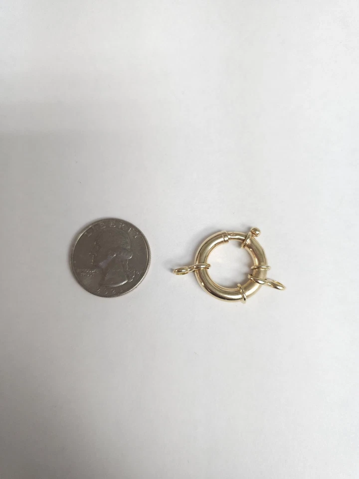 Large Spring Ring Clasp 14k Yellow Gold - Image 2 of 3