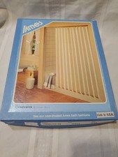NEW Vintage Ames Candlewick Embroidered Yellow Shower Curtain USA Made. K1
