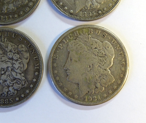 Lot of 4 Morgan Silver Dollar Coins (various dates & mint marks) / FedEx FS - Picture 6 of 13