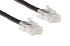 CAT5e Ethernet Patch Cable, Non-Booted, 2 Foot, Black - Lifetime Warranty