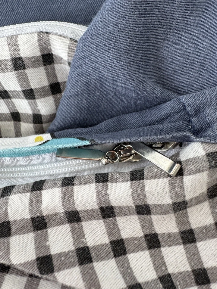 Funda Edredón Doble Niños Espacio Exterior Cohetes Reversible Cuadros con Cremallera Foto 4 de 4