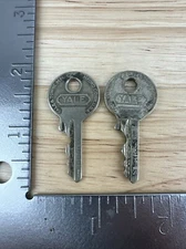 Pair Yale & Towne Brass Lock Padlock Security Key Chicago Vintage Old