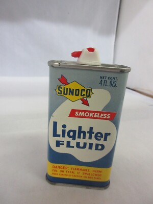 VINTAGE ADVERTISING SUNOCO LIGHTER FLUID   OILER  OIL TIN CAN  374-P