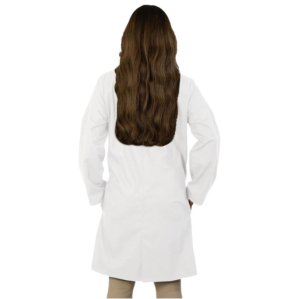 HeedFit Unisex 40" Lab Coat Poly-Cotton Long Sleeve, 5 Pockets and Pen Slot - Image 2 of 4
