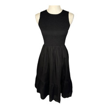 NEW J. Crew Women’s XS Black Smocked Midi Dress NWT