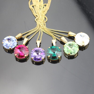 Halskette mit Anhänger 14 mm Rivoli Swarovski Kristall - Swarovski Schmuck