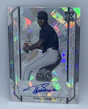 2021 Leaf Metal Draft Baseball Tahnaj Thomas Pirates Cracked Ice Auto