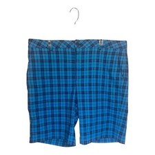 Under Armour Shorts Mens Size 40 Performace Blue Plaid Golf Athleisure Preppy