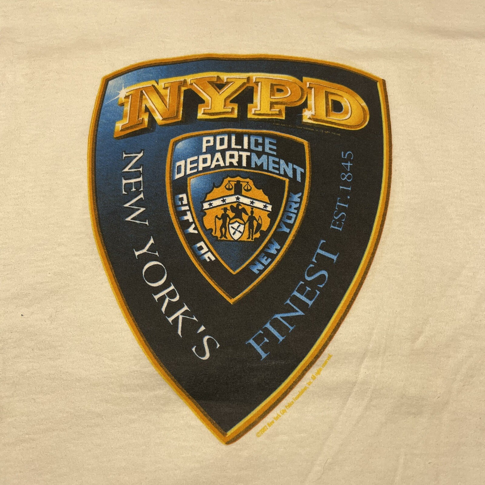 Vintage NYPD TShirt Mens Large New York Police Department Badge 90s
