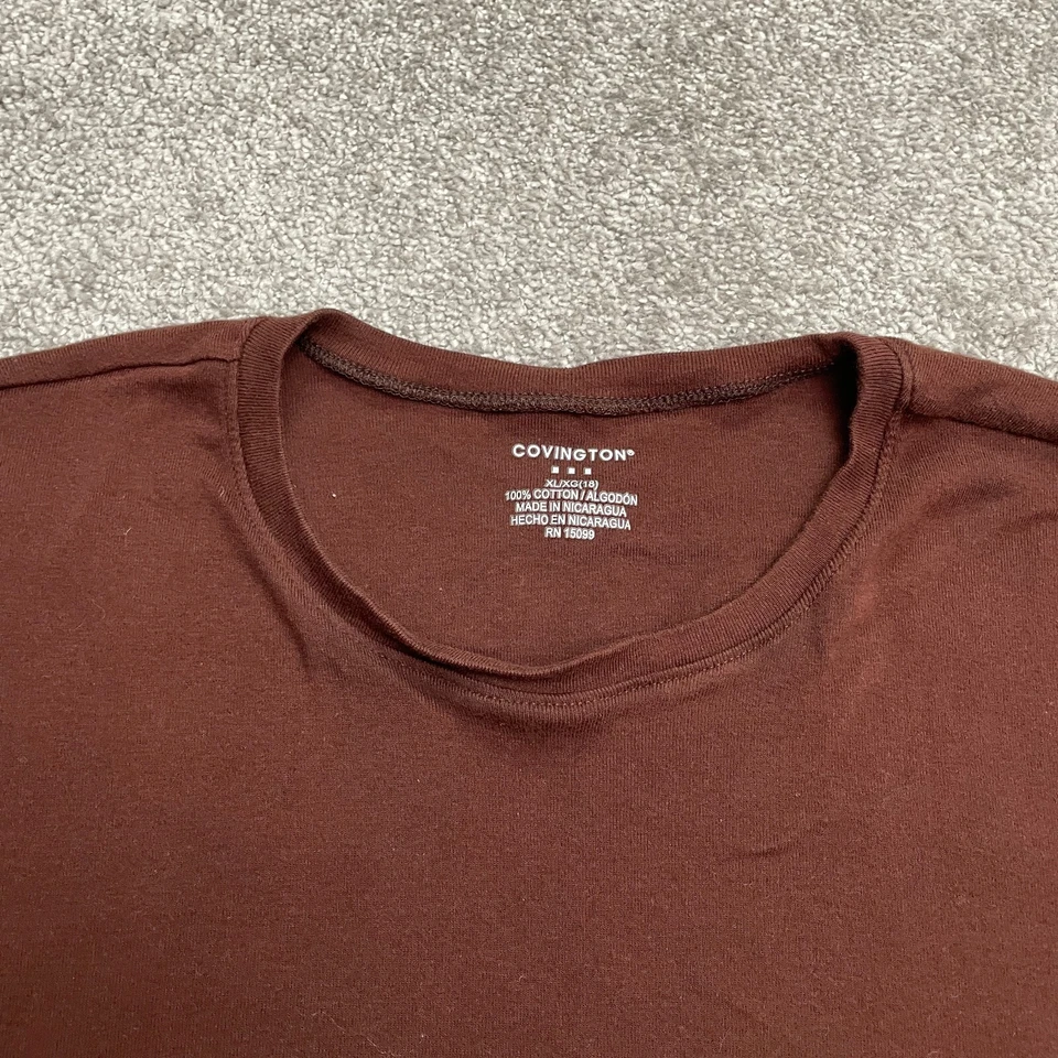 Covington Basic T-Shirt Womens XL Brown Crew Neck Short Sleeve Casual Cotton Tee - Image 4 of 4