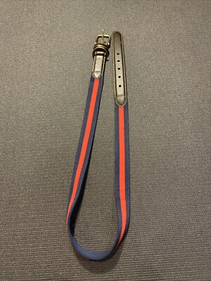 Womens J McLaughlin Bryan NWT Belt Size 40 Navy/Red Leather Cotton