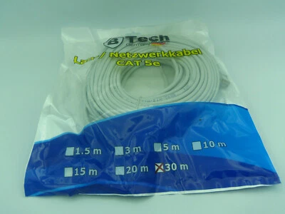 CABLE ETHERNET CATEGORIE 5E RJ45 LAN RESEAU - LONGUEUR 30 METRES