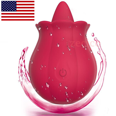 Rechargeable-Nipple-Clitoral-Licking-Vibrator-Stimulator-Flirt-Toy-Use Lubricant