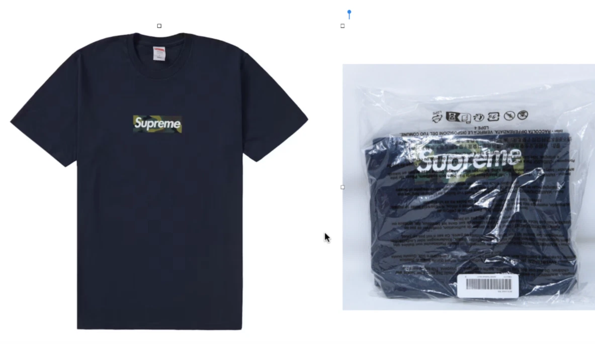 SUPREME Box Logo Bleu Marine T Shirt FW23 Homme Petit   Fabriqué aux États Unis