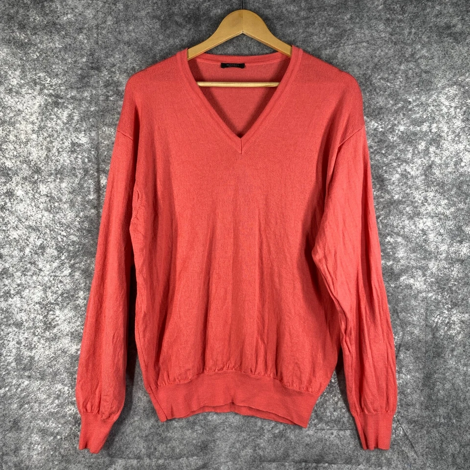 Marbas Sweater Adult M? Orange Pink Woolmark Pure Extra Fine Merino Wool Italy - Image 2 of 4