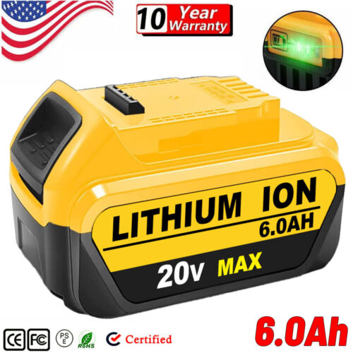 New For DeWalt 20V 20 Volt Max XR 6.0AH Lithium Battery DCB206-2 DCB205-2 DCB200