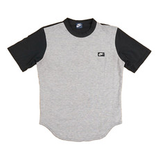 VINTAGE 80S NIKE T SHIRT MENS SMALL BLUE TAG GRAY BLACK TWO TONE MADE IN USA