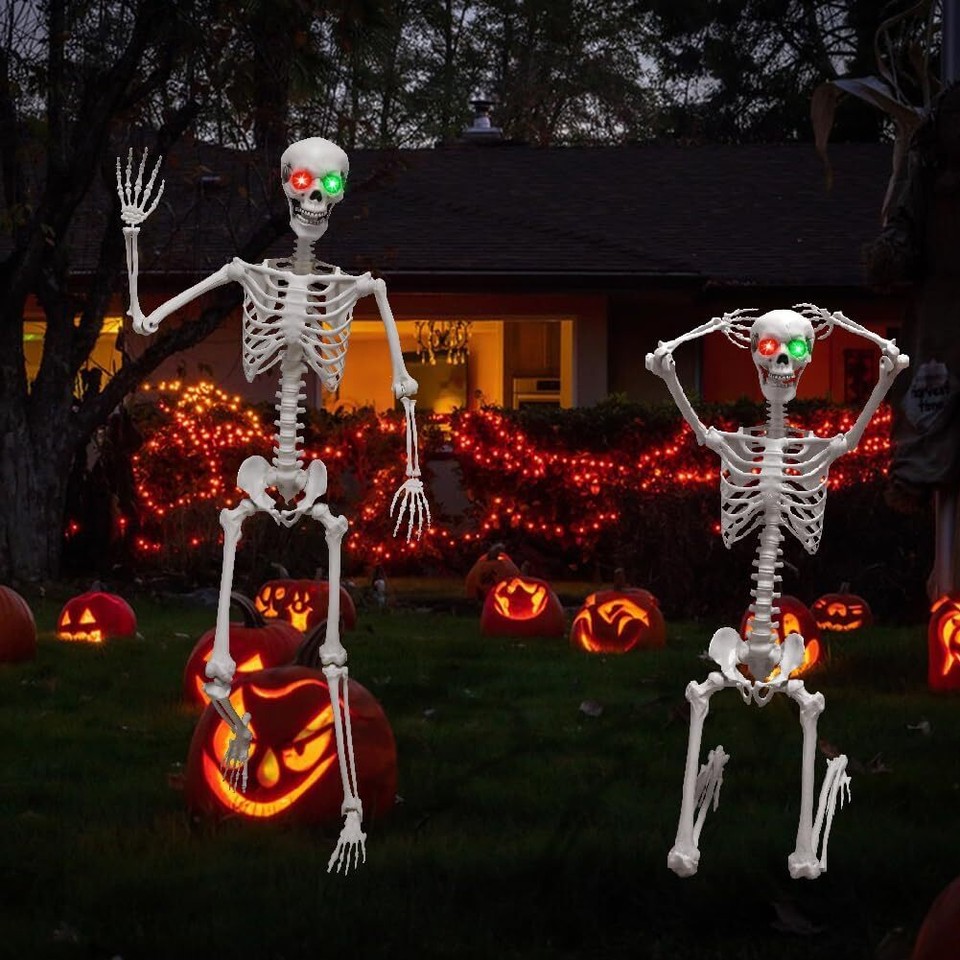 6FT/185cm Life Size Skeleton Halloween Decor Posable Poseable Human