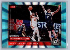 2021-22 Donruss #3 Trae Young Franchise Features Holo Teal Laser