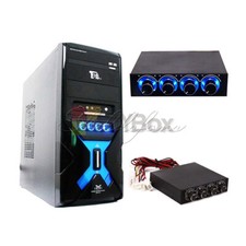 3.5" PC HDD CPU 4 CH Four Channel Fan Speed Controller Led Cooling Front Panel