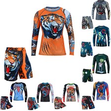 ROAR Kids MMA Shorts  Rashguard Cage Athletic Grappling Muay Thai Trunk Shorts