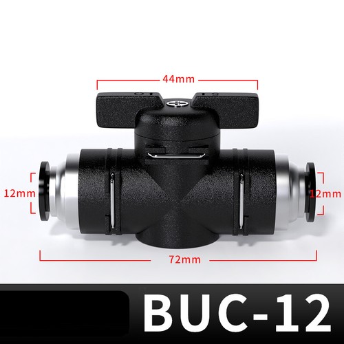 1PCS Black/White Pneumatic Ball Valve Push to Connect Fitting Tube OD 4mm - 12mm - Picture 20 of 21