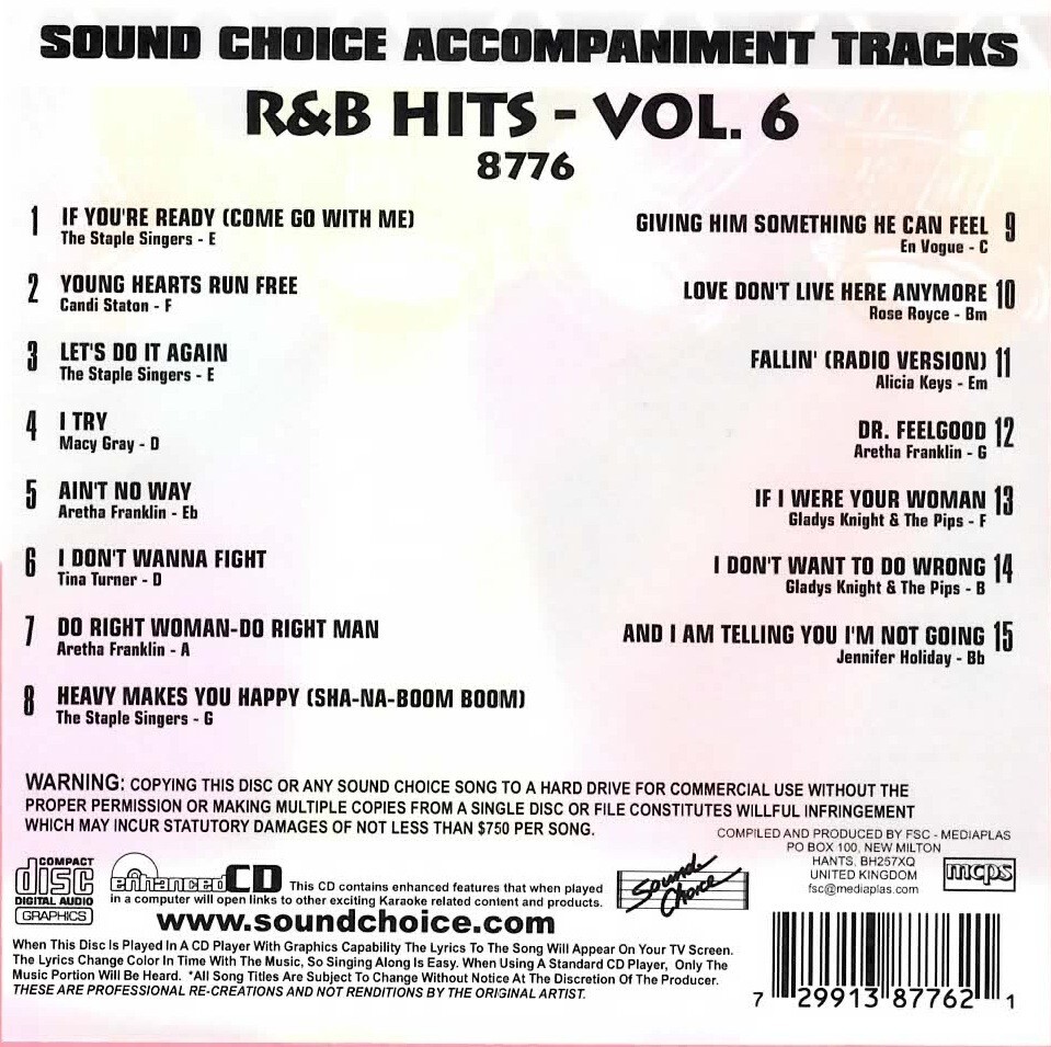 LEGENDS KARAOKE CDG: TINA TURNER – OLDIES SOUL R&B #11 – 16 Songs CD+G Including Private Dancer - View #4