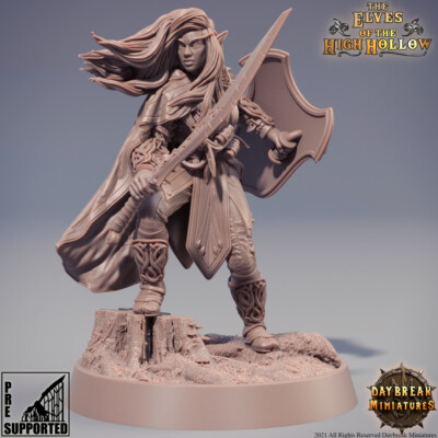 Elf with Sword Merlo, Tabletop RPG Wargames DnD Fantasy Elves Warrior Miniature