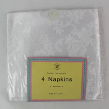 Set of 4 Sultan's Linens Jacquard Napkins 17"x17" Elegant Dining Decor