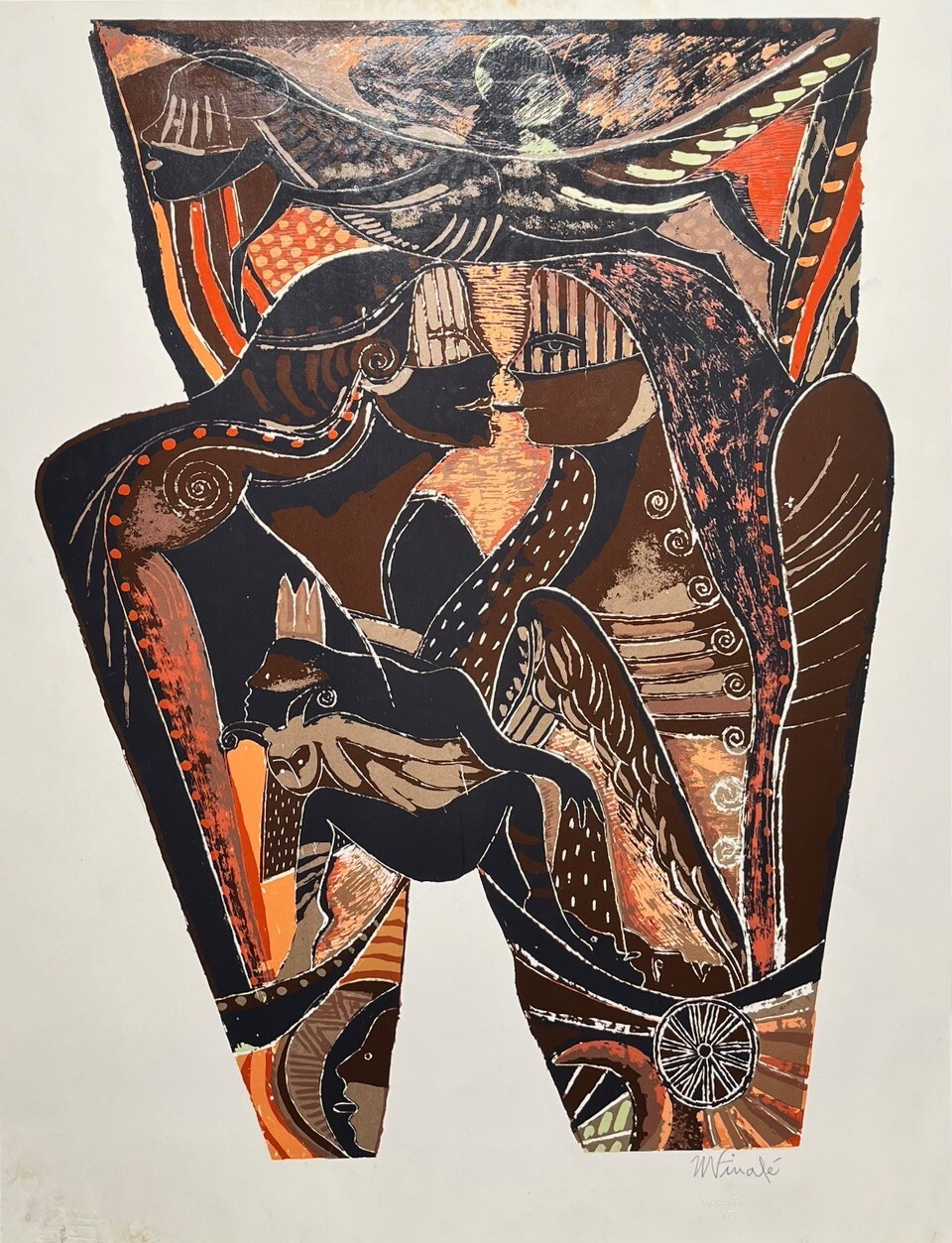 MOISES DE LOS SANTOS FINALE.Engraver.Serigraphy/cardboard.Contemporary Cuban Art