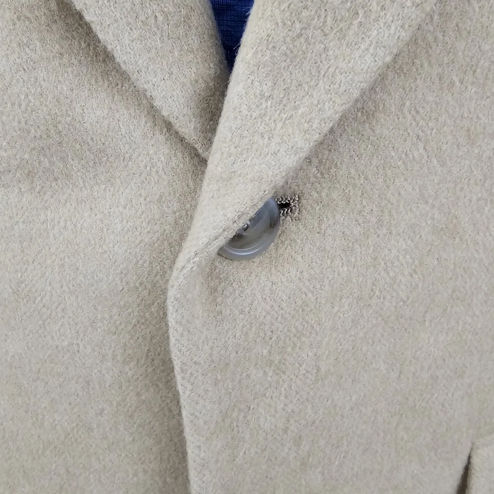 Abrigo Deportivo Patrick James Para Hombre Vintage Cabello Camello 2 Botones Beige Tostado 40R Usado en Excelente Condición Foto 3 de 4