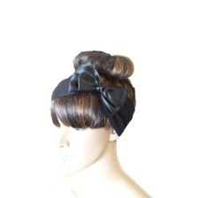 Black Headband. Bow Head Wrap. Cute Handmade Hairband. Bow Adult Hair Wrap.