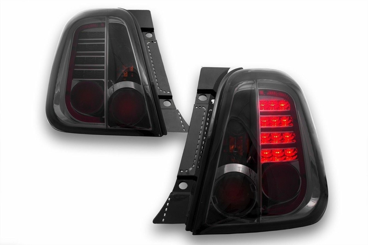 ALL SMOKED LED TAIL LIGHTS FOR THE FIAT 500 2007-11/2016 MODEL