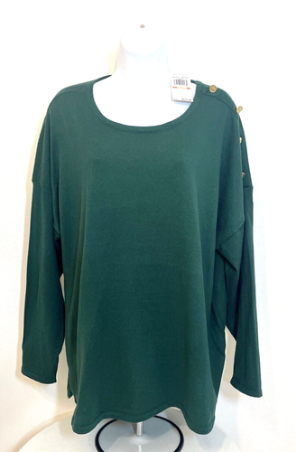 Michael Kors Damen grüner leichter Pullover/Shirt Größe 2X 3/4-Ärmel neu mit Etikett $ 135 - Bild 1 von 5