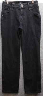 Hudson Women's Midrise Jeans Straight Leg Stretch Black Denim Size 8/29