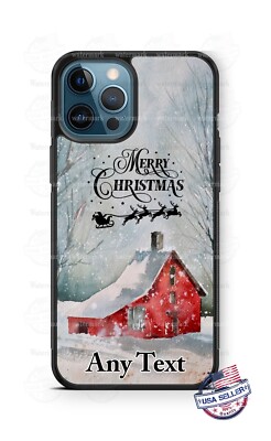 Merry Christmas Red Barn Farm Holiday Phone Case iPhone Samsung Google Pixel 7a