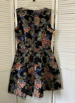 cue fit and flare dress CUE Australia Womens Dress Floral Fit & Flare Multi Sleeveless 8 US/ 10 AU
