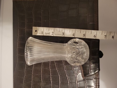 Vintage Small Fostoria Melissa Ribbed Bud Vase Concave Thumb Print Lead Crystal? - Picture 6 of 6