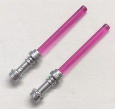 x2 LEGO Star Wars Replacement Lightsaber Minifig Jedi Transparent Pink 4L Saber