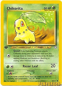 Pokemon Neo Genesis - Chikorita Card 54/111 UNLIMITED EDITION NOT FIRST