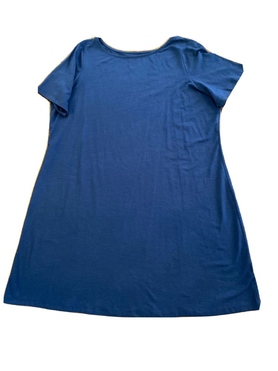 D & Co Essentials Jersey Bateau Neck Dress Navy Blue 2X | eBay