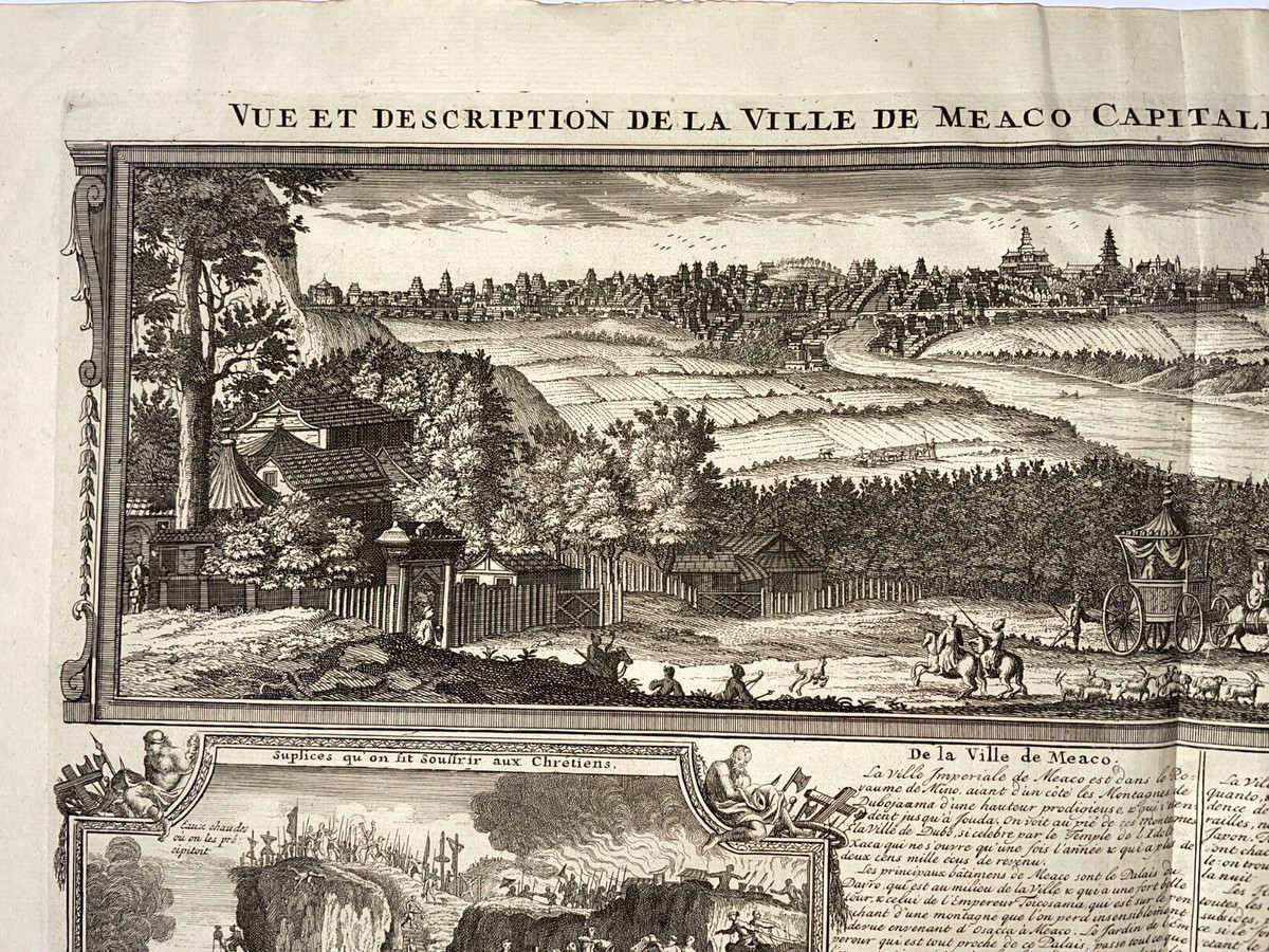 JAPAN KYOTO TOKYO 1719 HENRI CHATELAIN LARGE ANTIQUE VIEW 18TH 
