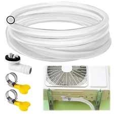 10ft Universal Air Conditioner Drain Hose, Portable AC Drain Hose Elbow Fitti...