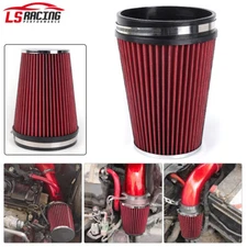 6" 152mm Universal Inlet Truck Air Intake Cone Replacement Dry Air Filter RED