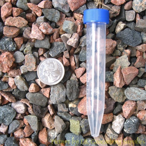 10 Geocache Nano Containers (10ml Plastic Bison Tubes, Blue Cap) - Picture 7 of 9