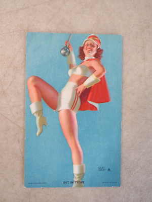 1943 HOT'CHA GIRLS MUTOSCOPE CARD OUT IN FRONT EARL MORAN
